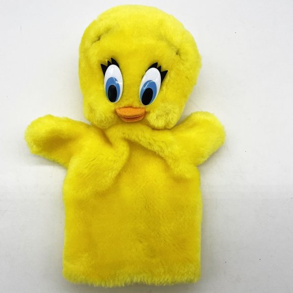 Vintage Looney Tunes 1993 Yellow Plush Tweety Bird 10.5" Hand Puppet Warner Bros - Picture 1 of 5